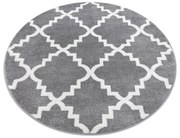 Tappeto SKETCH cerchio - F343 grigio/bianco marocco trifoglio trellis