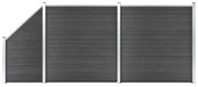 Set Pannelli Di Recinzione İn Wpc 446x(105-186) Cm Nero /