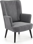 Poltrona imbottita Delgado in velluto grigio - H100 cm