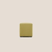Cube pouf in tessuto morbido smacchiabile T05 giallo