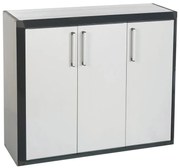 Armadio basso Thetris Eco GAROFALO in resina, grigio antracite L 102 x H 84.4 x P 39 cm 3 ante, adatto per esterno riparato