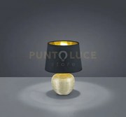 Luxor lampada tavolo base ceramica oro e paralume nero interno oro ...