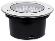 Segnapasso carrabile Led 15W da incasso Rotondo Argento satinato IP65 Bianco freddo 6000K Wisdom