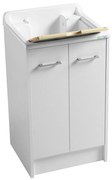 Mobile Lavatoio 50x50 a 2 Ante con vasca lavapanni abs Tela Bianco Domestica DL5050B Colavene