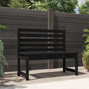 Panca da giardino nera 109 cm in legno massello di pino