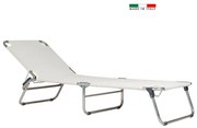 Lettino senza cuscino Sun FIAM in alluminio grigio e seduta beige