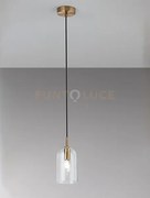 Sospensione coro 1 luce in vetro trasparente piccolo h.18,5cm finit...