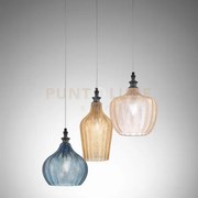 Cleofe s/3 -lampadario a sospensione 3 luci attacco e27 in vetro co...