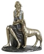 Statua Decorativa DKD Home Decor Azzurro Dorato Donna 15 x 9,5 x 18 cm