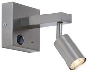 Lampada da parete moderna in acciaio con USB-C inclinabile - Rex
