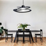 Lampadario Moderno Dilate nero paralume nero E27 Ø60cm LUMICOM