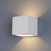 Applique da parete a LED MARITA Lindby, Bianco / Opale, Corridoio, Gesso / Argilla, Moderno, Applique a LED