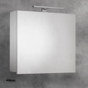 Specchio Contenitivo "Elba" Da 70 cm Bianco Frassino Con Lampada Led Con Apertura Anta a Ribalta