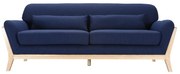 Divano scandinavo 3 posti blu marino piedi legno YOKO