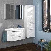 Mobile sottolavabo e lavabo Imagine bianco lucido L 90 x H 48 x P 48 cm 1 vasca 2 cassetti