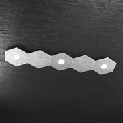 Hexagon applique-plafoniera 3 luci + 2 decorativo foglia argento 11...