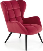 Poltrona Tyrion bordo in velluto - H91 cm
