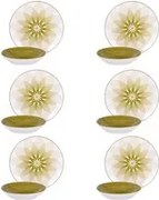 Servizio 12 piatti porcellana Virella verde