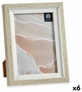 Cornice Portafoto 16,5 x 21,5 x 2 cm Cristallo Beige Bianco Plastica (6 Unità)