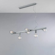 Lampadario Contemporaneo Fabian Argento 6 Luci E27