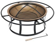 Griglia portatile a legna nero/rame