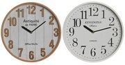 Orologio da Parete Home ESPRIT Bianco Cristallo Legno MDF 32 x 4,5 x 32 cm (2 Unità)