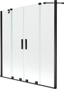 Mexen Velar Duo paratia da vasca a 2 ante scorrevole 140 x 150 cm, trasparente, nero - 896-140-000-02-70