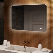 Specchio da parete moderno per bagno con luci L142  Kod produktu: ZOA142 specchio con cornice bianca
