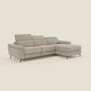 Estro Divano estraibile con chaise-longue e poggiatesta reclinabili in tessuto impermeabile T14 beige