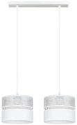 Lampadario a sospensione con filo LIMA 2xE27/60W/230V argento/bianco