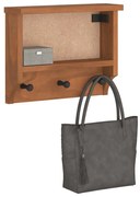 Appendiabiti Da Parete Sandnes 45x12x35 Cm İn Legno Di Pino /