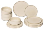 Set di piatti color crema in gres 12 pz Malia - Bonami Selection