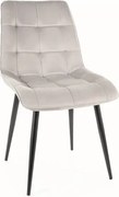 Sedia Chic in velluto grigio chiaro Blu03
