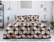 Set copripiumino e federa marrone in crêpe per letto singolo 140x200 cm Autumn Leaf – B.E.S.