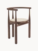 Sedia con braccioli in legno di noce Bukowski