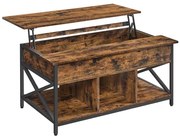 Tavolino da salotto con piano sollevabile NYRO marrone/nero