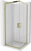 Mexen Rio cabina doccia quadrata 80 x 80 cm, trasparente, oro - 860-080-080-50-00