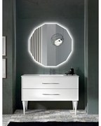 Mobile da bagno a terra moderno con base 120 CLASSIC con 2 cassetti e lavabo BIANCO OPACO