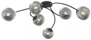 Lampada da soffitto in acciaio e vetro VIBRA 6 da interno 6xE14 Colore del corpo Nero e Grafite