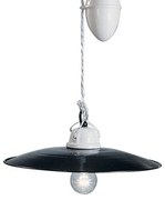 Sospensione Saliscendi Classico Potenza Ferro E Ceramica Nero 35Cm 1 Luce E27