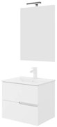 Mobile sottolavabo e lavabo con illuminazione Eva bianco in mdf L 60 x H 51 x P 46 cm 2 cassetti