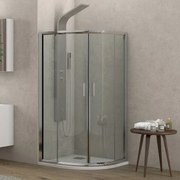 Kamalu - Box doccia semicircolare 80x80 altezza 180cm vetro trasparente | K400