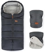 PETITE&MARS - SET Coprigambe 3in1 JIBOT + cuffie per passeggino JASIE grigio