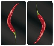 Set di 2 copri stufe in vetro, 52 x 30 cm Peperoni - Wenko