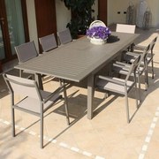 ARGENTUM - tavolo da giardino allungabile in alluminio da 150