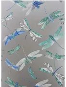 Matthew Williamson Carta da parati Dragonfly Dance - Persian Blue/ Soft Jade/ Metallic Silver