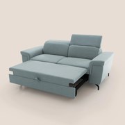 Aisha Divano con poggiapiedi estraibile piedini alti e poggiatesta reclinabili in tessuto Smacchiabile T05 carta da zucchero