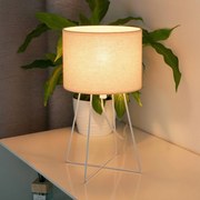 Duolla Lampada da tavolo Trixi con struttura in filo metallico bianco/beige, tessuto,