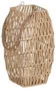 Lanterna Portacandele Lanterna Beige Metallo Carta Cristallo 18,5 x 18,5 x 36 cm