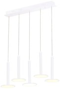 Lampadario Sospensione Mod Tua Metallo Lgp Bianco 5 Led 45W Doppia Emissione